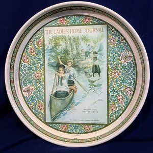 1912 LADIES HOME JOURNAL Women Canoes Tray CHEINCO